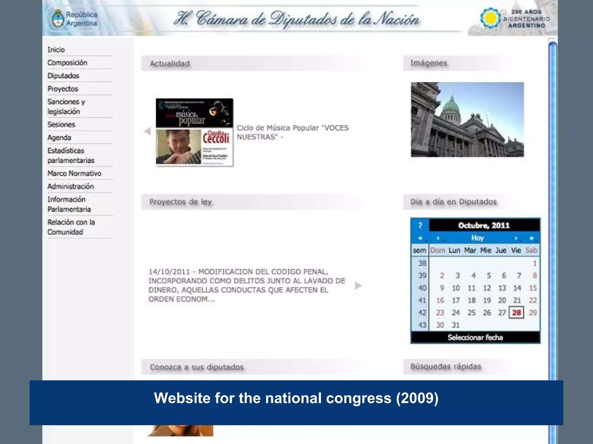 Website for the national congress (2009)
 