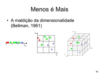 Menos é Mais
66
• A maldição da dimensionalidade
(Bellman, 1961)
 