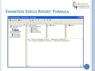 Advanced Crystal Reports: Techniques for compiling Annual Reports & other statistics