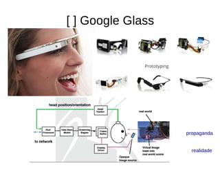 [ ] Google Glass
propaganda
realidade
 