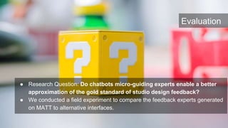 Online forum with guidanceChatbot lacking micro-guidanceChatbot with micro-guidance, MATT
 
