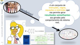 9:13
4
é um conjunto de
instruções, regras,
equações e restrições que
nos permite gerar
resultados semelhantes
aos gerados pelo
comportamento do sistema
real.
CursodeInverno2018-SimuladoresdeSatélites-Christopher
 