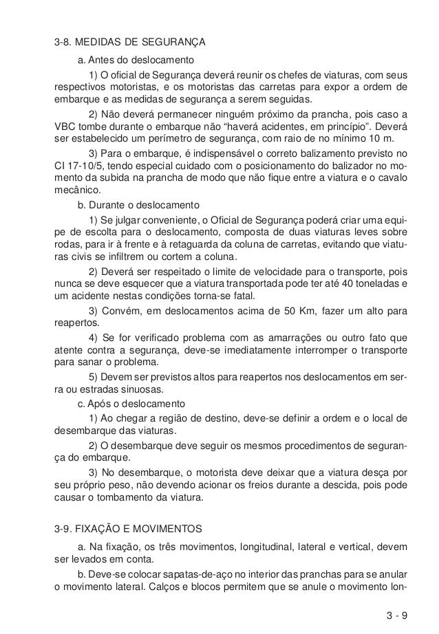 CADERNO DE INSTRUÇÃO TRANSPORTE DE VIATURAS BLINDADAS CI 551