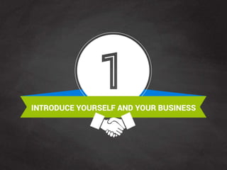 1. Introduce yourself and your business.
 