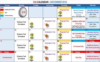 Lịch hoạt động của trường Anh ngữ CIA tháng 12