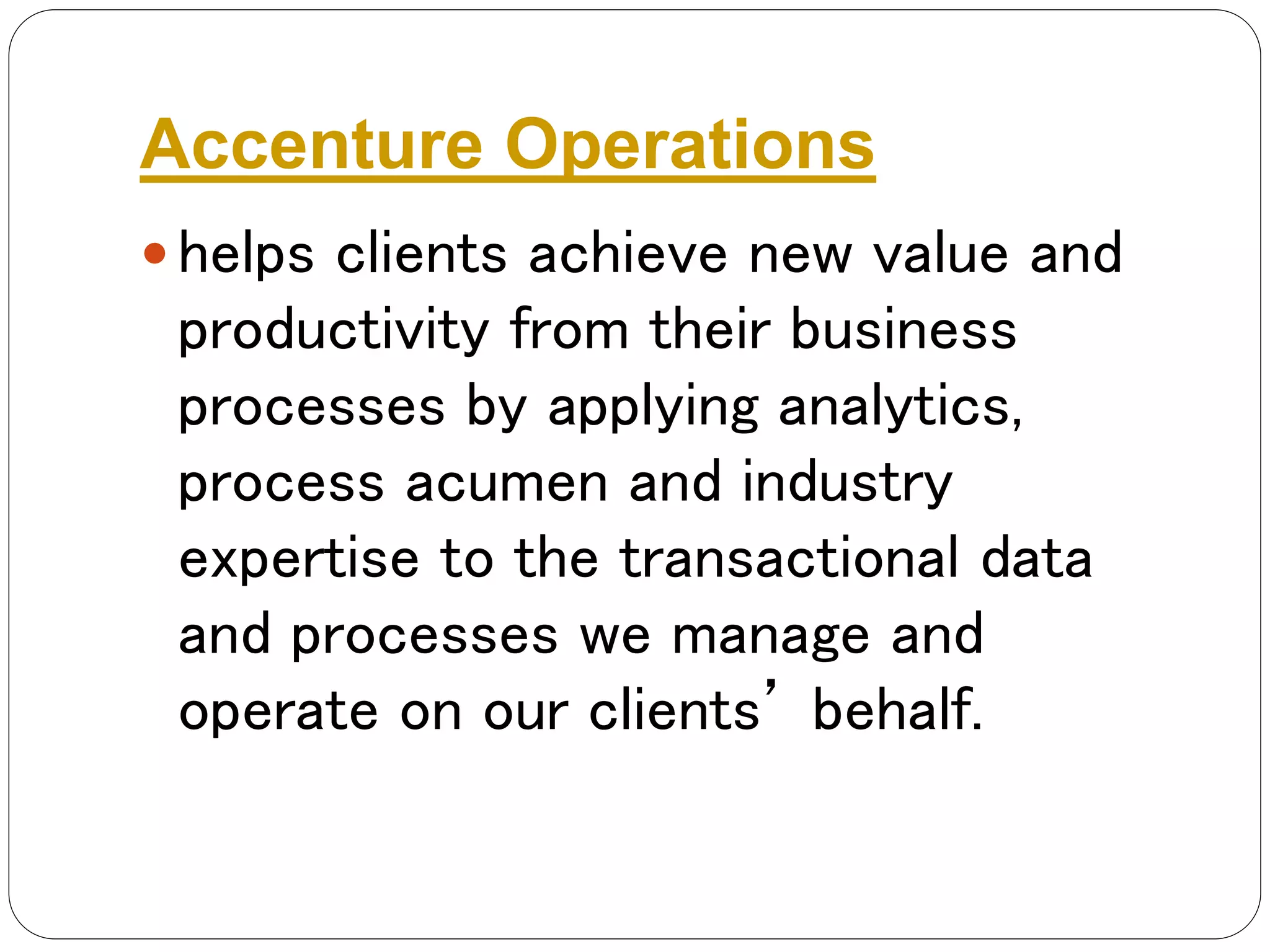 Accenture organisational structure | PPT