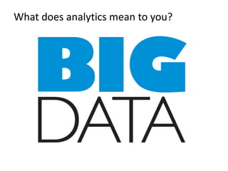 What does analytics mean to you?
 