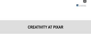 13
CREATIVITY AT PIXAR
 