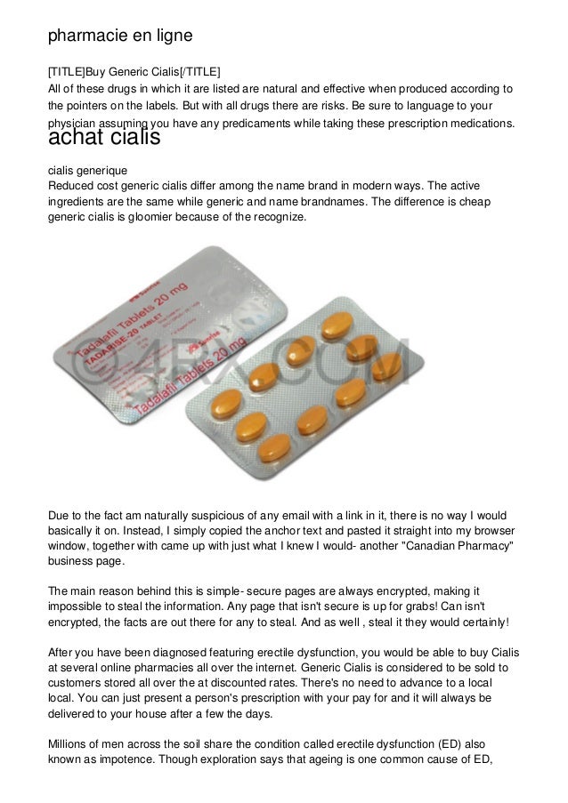 Cialis pharmacie online