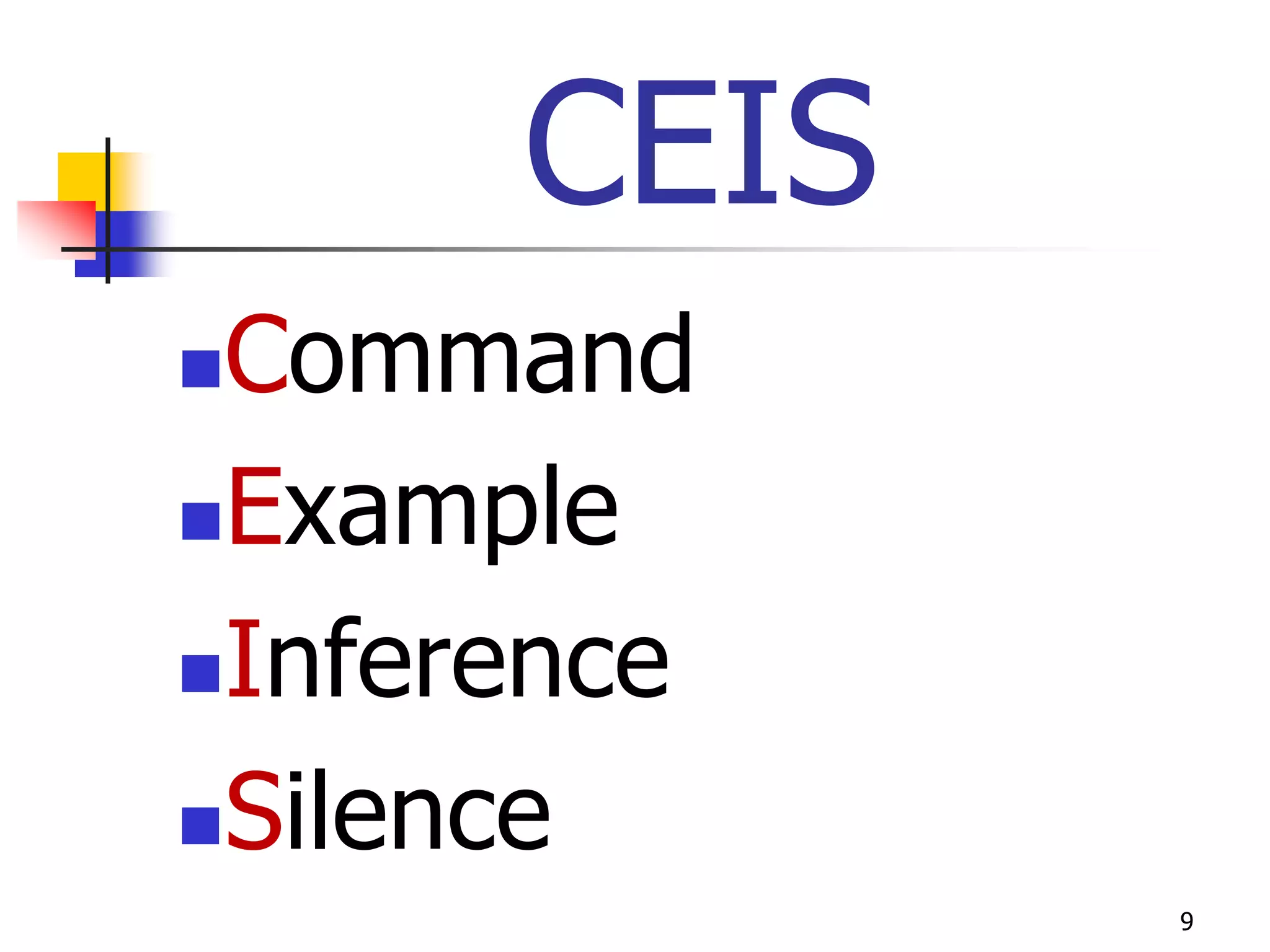 CEIS
Command
Example

Inference

Silence
             9
 