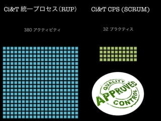 Ci&T 統一プロセス（RUP）
   Ci&T CPS (SCRUM)


    380 アクティビティ        32 プラクティス
 