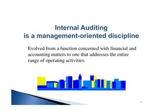Evolved from a function concerned with financial and
accounting matters to one that addresses the entire
range of operating activities.
4
 