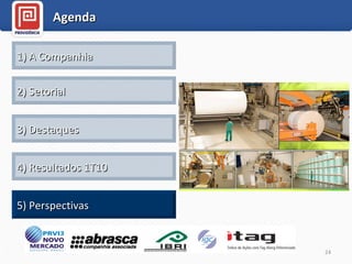 Agenda 1) A Companhia 2) Setorial 3) Destaques 4) Resultados 1T10 5) Perspectivas 