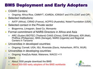 Lessons learn from the generation challenge programme and way forward with the integrated breeding platform