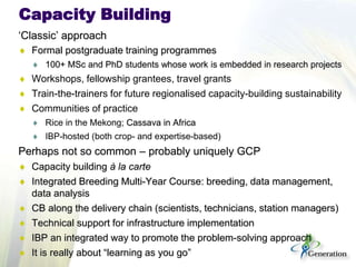 Lessons learn from the generation challenge programme and way forward with the integrated breeding platform