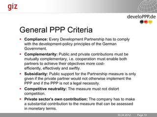 Development Partnerships with the Private Sector 