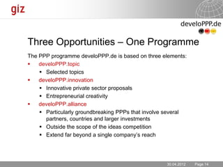 Development Partnerships with the Private Sector 