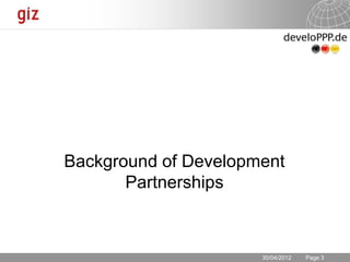 Development Partnerships with the Private Sector 