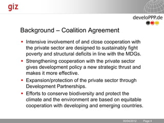 Development Partnerships with the Private Sector 