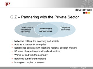 Development Partnerships with the Private Sector 