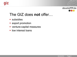 Development Partnerships with the Private Sector 