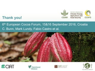 6th European Cocoa Forum, 15&16 September 2016, Croatia
C. Bunn, Mark Lundy, Fabio Castro et al.
Thank you!
 