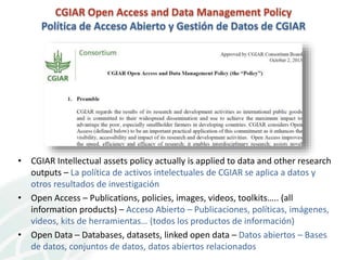 CIAT Workshop: Data Management Community of Practice 