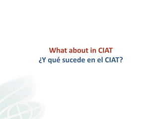 CIAT Workshop: Data Management Community of Practice 