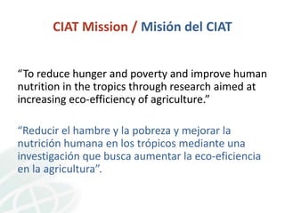 CIAT Workshop: Data Management Community of Practice 