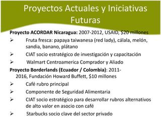 Estrategia de Investigación en frutas tropicales, CRS