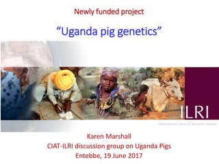 Newly funded project
“Uganda pig genetics”
Karen Marshall
CIAT-ILRI discussion group on Uganda Pigs
Entebbe, 19 June 2017
 