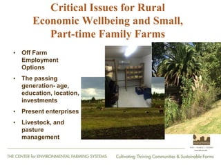 From Farm to Fork: The 20 year journey of the Center for Environmental Farming Systems (CEFS), a collaboration of the two land grant universities and the state department of agriculture in North Carolina, USA."   