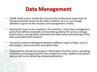 Knowledge Management in Agricultural Research in the CGIAR and CIAT: lessons learnt and Future Opportunities 