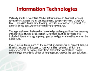 Knowledge Management in Agricultural Research in the CGIAR and CIAT: lessons learnt and Future Opportunities 