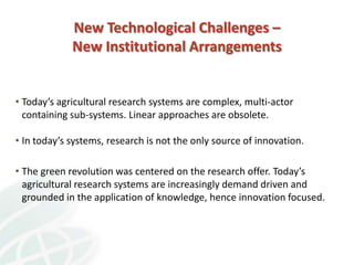 Knowledge Management in Agricultural Research in the CGIAR and CIAT: lessons learnt and Future Opportunities 