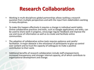 Knowledge Management in Agricultural Research in the CGIAR and CIAT: lessons learnt and Future Opportunities 