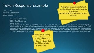 HTTP/1.1 200 OK
Content-Type: application/json
Cache-Control: no-store
Pragma: no-cache
{
"access_token": "SlAV32hkKG",
"token_type": "Bearer",
"refresh_token": "8xLOxBtZp8",
"expires_in": 3600,
"id_token": "eyJhbGciOiJSUzI1NiIsImtpZCI6IjFlOWdkazcifQ.ewogImlzcyI6ICJodHRwOi8vc2VydmVyLmV4YW1wbGUuY29tIiwKICJzdWIiOiAiMjQ4Mjg5
NzYxMDAxIiwKICJhdWQiOiAiczZCaGRSa3F0MyIsCiAibm9uY2UiOiAibi0wUzZfV3pBMk1qIiwKICJleHAiOiAxMzExMjgxOTcwLAogImlhdCI6IDEz MTEy
O DA5NzAKfQ.ggW8hZ1EuVLuxNuuIJKX_V8a_OMXzR0EHR9R6jgdqrOOF4daGU96Sr_P6qJp6IcmD3HP99Obi1PRs-cwh3LO-p146 waJ8IhehcwL7F09J
dijmBqkvPeB2T9CJNqeGpegccMg4vfKjkM8FcGvnzZUN4_KSP0aAp1tOJ1zZwgjxqGByKHiOtX7TpdQyHE5lcMiKPXfEIQILVq0pc_E2DzL7emopWoaoZTF
_m 0_N0YzFC6g6EJbOEoRoSK5hoDalrcvRYLSrQAZZKflyuVCyixEoV9GfNQC3_osjzw2PAithfubEEBLuVVk4XUVrWOLrLl0nx7RkKU8NXNHq-rvKMzqg"
}
 