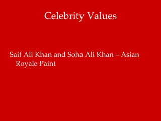 Celebrity Values Saif Ali Khan and Soha Ali Khan – Asian Royale Paint  