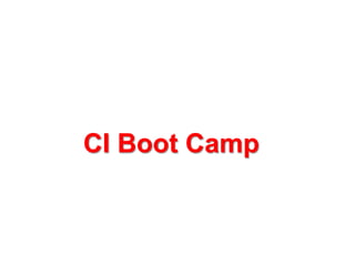 CI Boot Camp
 