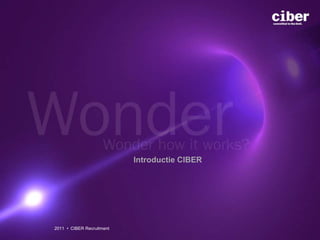 Introductie CIBER 2011 CIBER Recruitment 