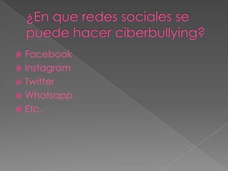  Facebook
 Instagram
 Twitter
 Whatsapp
 Etc.
 