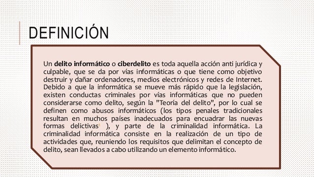 Resultado de imagen para CIBERDELITOS DEFINICIÃN