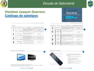 Escuela de Optometría
Visiotest Joaquín Guerrero
Catálogo de optotipos
 