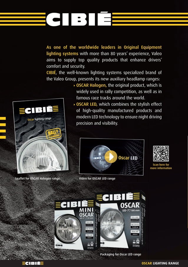 Cibié OSCAR additional headlight range 2014 968317 English catalogue PDF