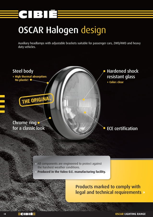 Cibié OSCAR additional headlight range 2014 968317 English catalogue PDF