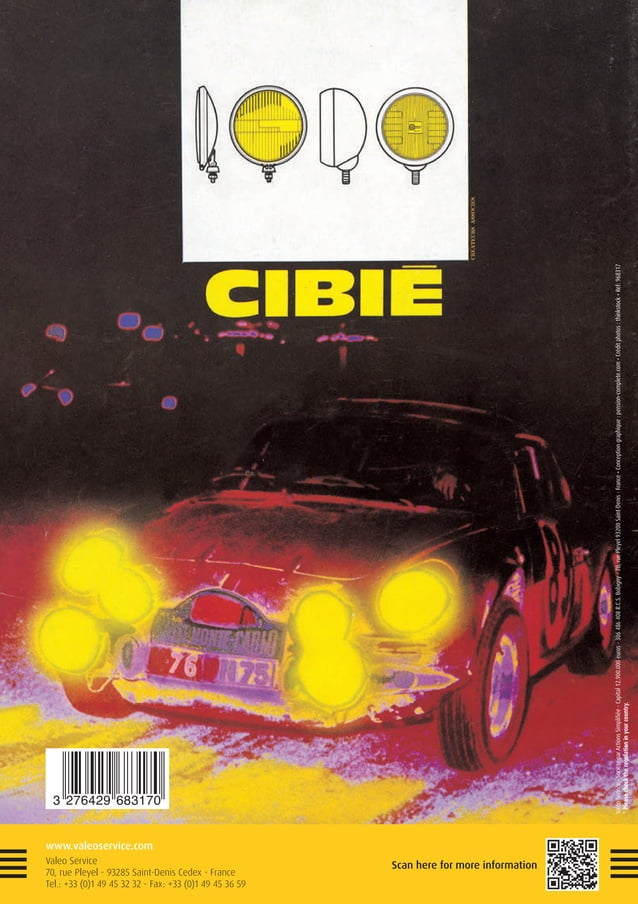 Cibié OSCAR additional headlight range 2014 968317 English catalogue PDF