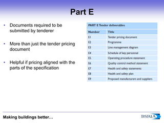 Tender Specification Example Ireland Model Format for Building Services Specifications | PPTX