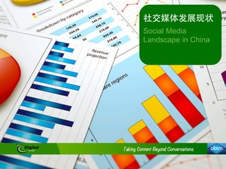 社交媒体发展现状
Social Media
Landscape in China
 