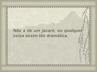 Não a de um jacaré, ou qualquer coisa assim tão dramática. 
