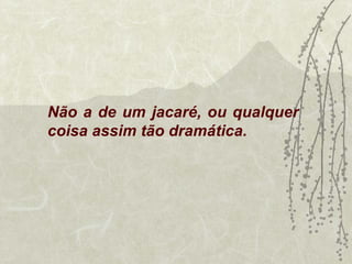 Não a de um jacaré, ou qualquer
coisa assim tão dramática.
 